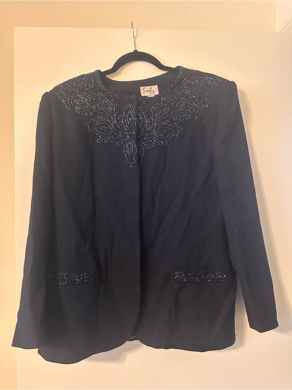 Embellished Navy Women's Blazer by